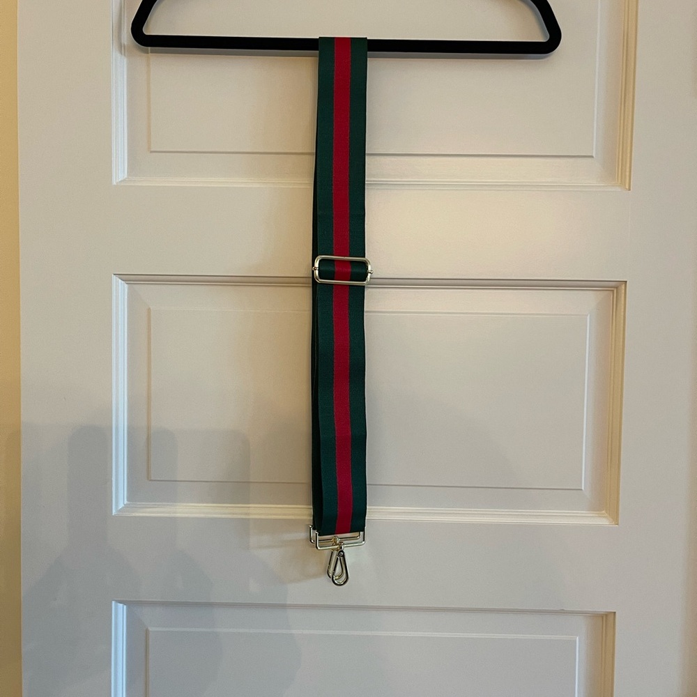 Adjustable Green and Red Stripe Shoulder Strap